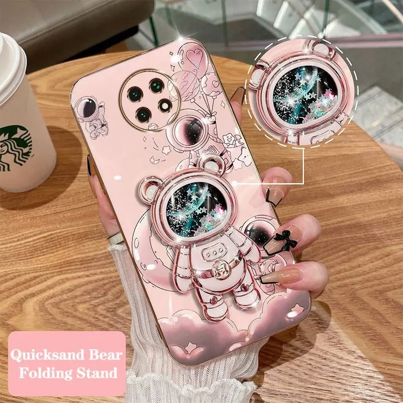 Quicksand Balloon Astronaut Phone Holder Case For Xiaomi Redmi Note 9T Shatterproof Camera Protection Redmi Note 9T Back Cover