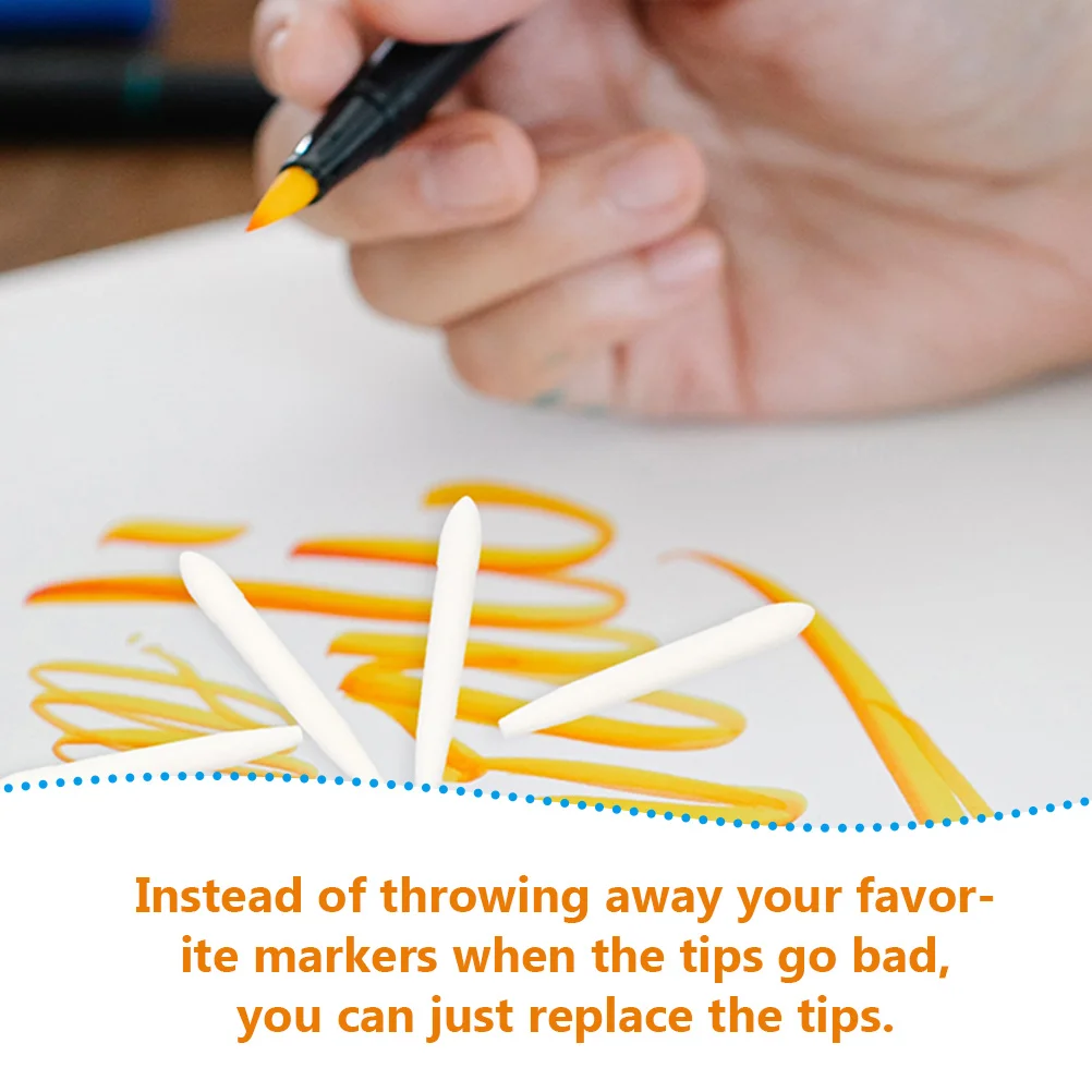 30 Pcs Marker Pen Tip Replacement Student Refills Fiber Replacements for Paint Markers