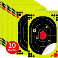10pcs 9.5X14.5inch Shooting Targets With Fluorescent, Self Adhesive Highly Visibility Shooting Practice Stickers