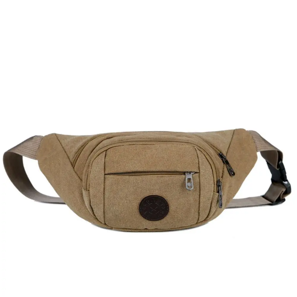 Fashion Canvas Men's Waist Bag Fanny Pack Large Capacity Waist Pack Male Retro Travel Purse Chest Bag Outdoor Activities