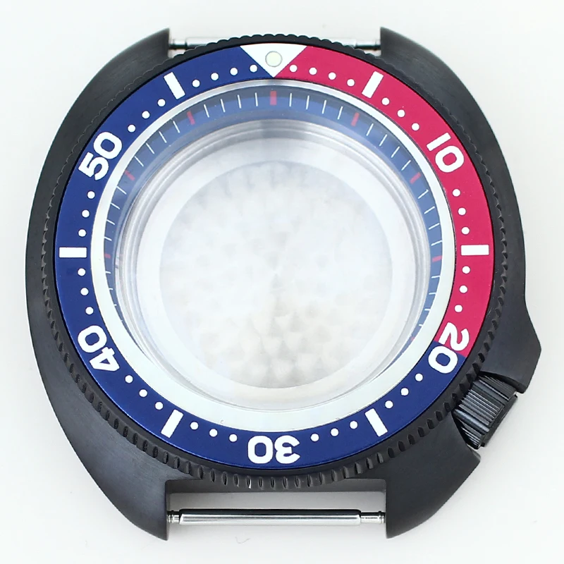 

Black 44mm Watch Case With Chapter Ring Sapphire Glass Waterproof For NH35 NH36 NH34 NH38 Movement 28.5mm Dial Modified Abalone