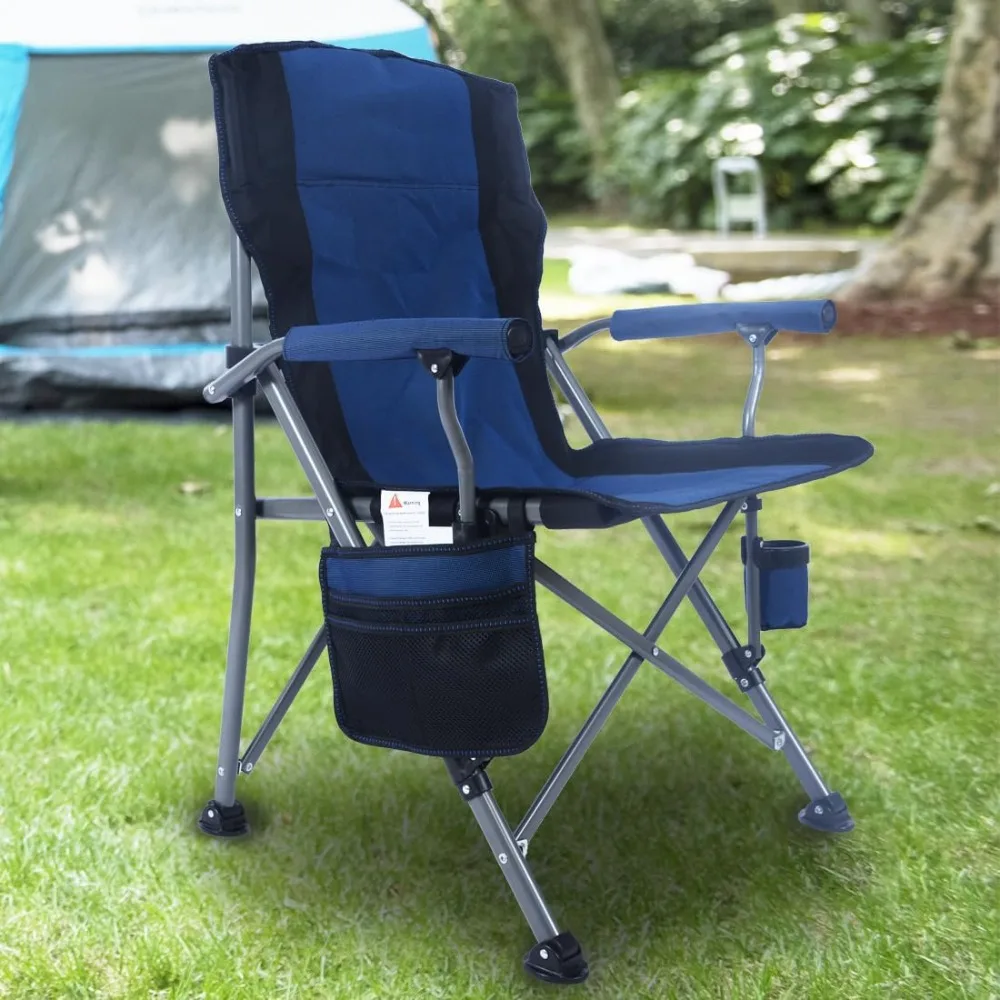 

Homcosan Portable Camping Chair Folding Quad Outdoor Large Heavy Duty Support 330 lbs Thicken 600D Oxford