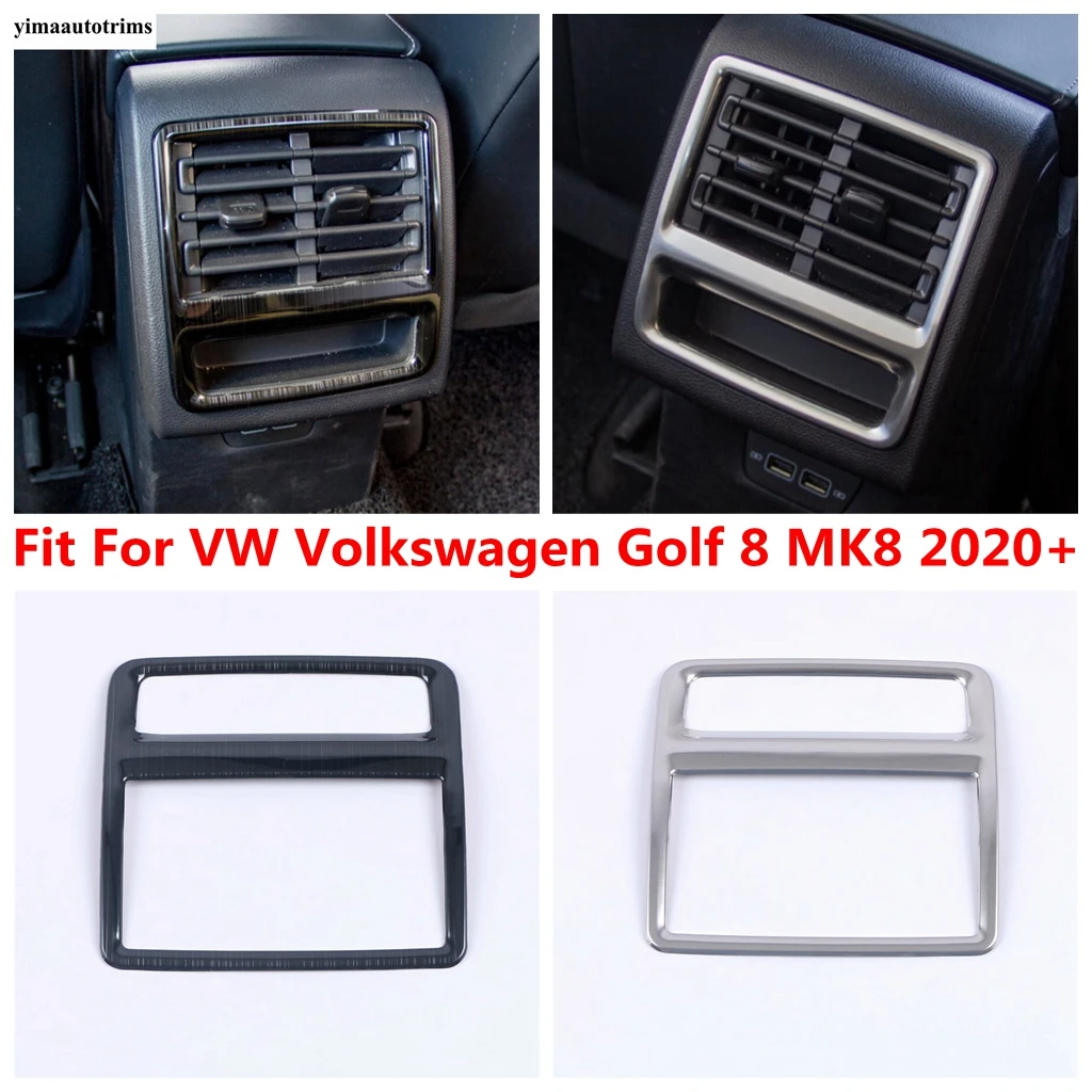 

Rear Armrest Box Air Outlet Vent Frame Decoration Cover Trim For VW Volkswagen Golf 8 MK8 2020 -2024 Stainless Steel Accessories