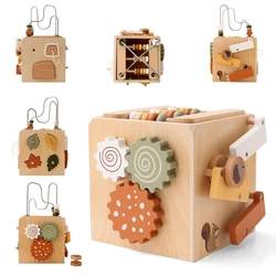 Five-in-one Wooden Multifunctional Baby Toys Exercise Children's hand-eye Coordination Logic Imagination Space Montessorri Toys