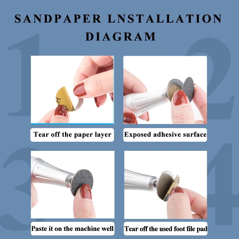 50pcs Foot Dead Skin Sandpaper Pedicure Discs Replacement Sandpaper Files For Foot File Hard Dead Skin Pedicure Tool