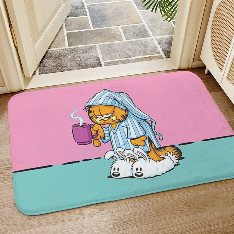 Balcony Kitchen Floor Mat Slip-resistant H-Garfields Cute Hallway Bedroom Rug Custom Doormat Entrance Door Bathroom Carpet