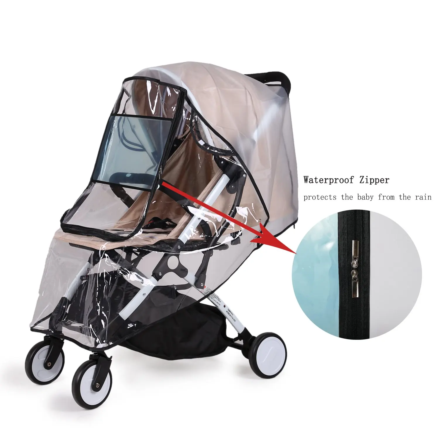 A19Q-Stroller Rain Cover Universal, Baby Travel Weather Shield, Windproof Waterproof, Protect From Dust Snow