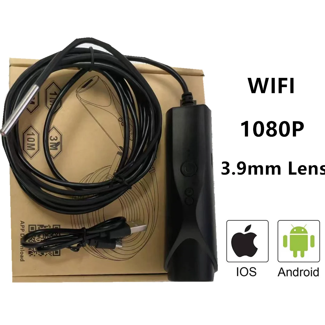 

3.9mm 3M Wifi Endoscope Camera For Cars Android Iphone iOS 1080P HD IP67 Waterproof Wireless Borescope With 6 LEDs
