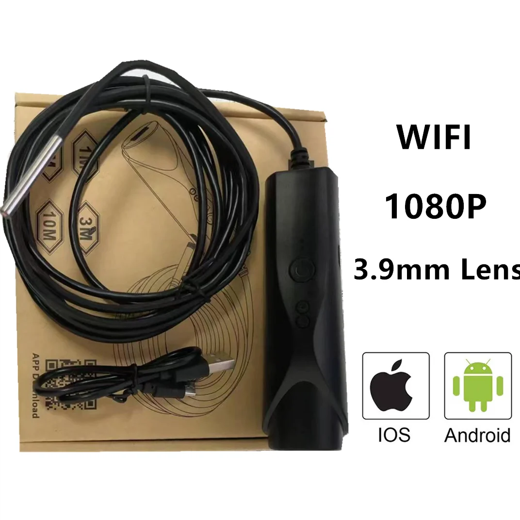 3.9mm 3M Wifi Endoscope Camera For Cars Android Iphone iOS 1080P HD IP67 Waterproof Wireless Borescope With 6 LEDs