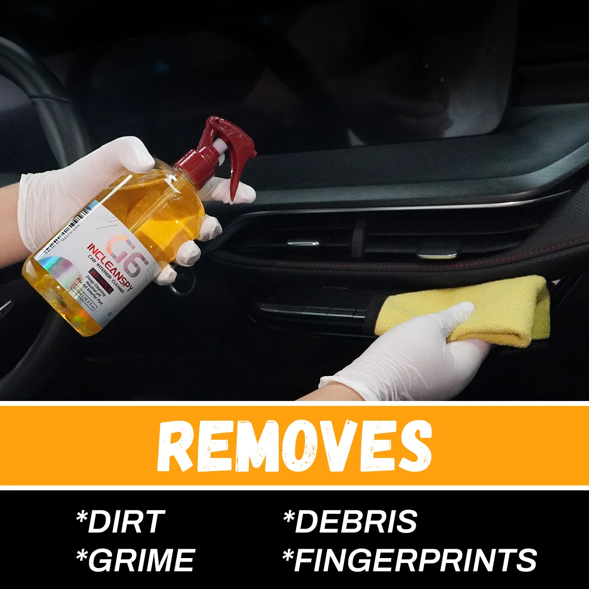 Car Interior Leather Cleaner Neutral PH For Leather Woven Fabric Seat Decontamination Car Interior Cleaner Spray INCLEANSPY G6