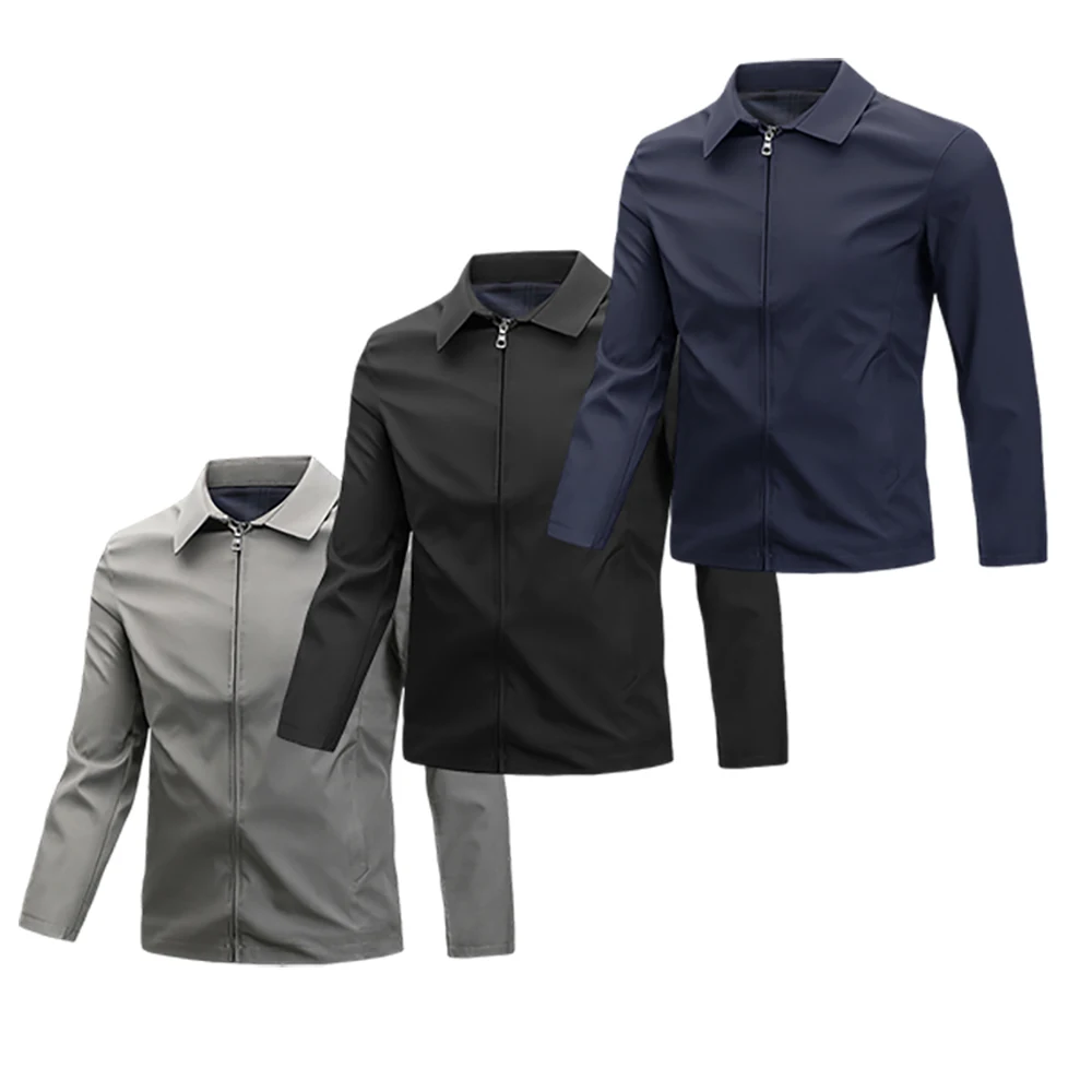 

Spring and Autumn Men's Lapel Business Social Jacket Men's Fashion Handsome Trend Jacket Casual Solid Colour Men's Jackets