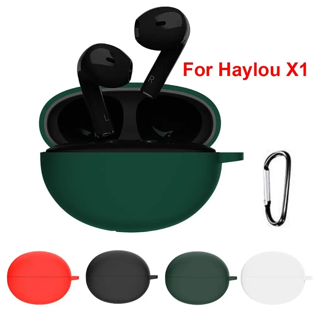 Silicone Earbuds Protective Case Dustproof Anti-drop Wireless Earphone Shell Washable Soild Color for Haylou X1 2023