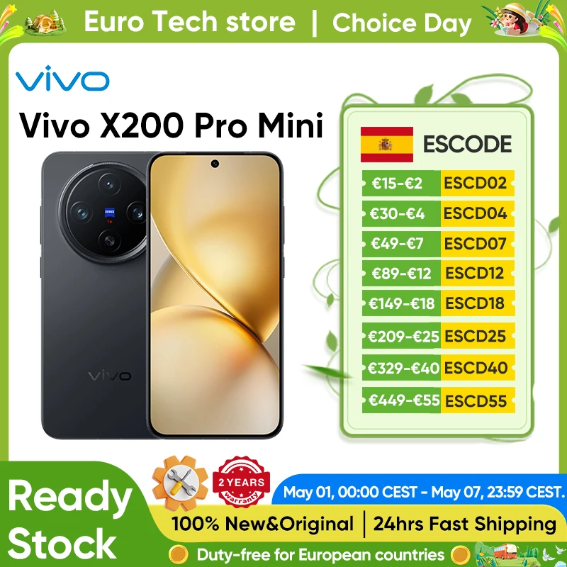 Vivo X200 Pro Mini OriginOs 5 6,31"AMOLED 120HZ Displayabmessung OTA 5700mAh 90W 50MP Kameraunterstützung Google CN-Version VIVO Neu