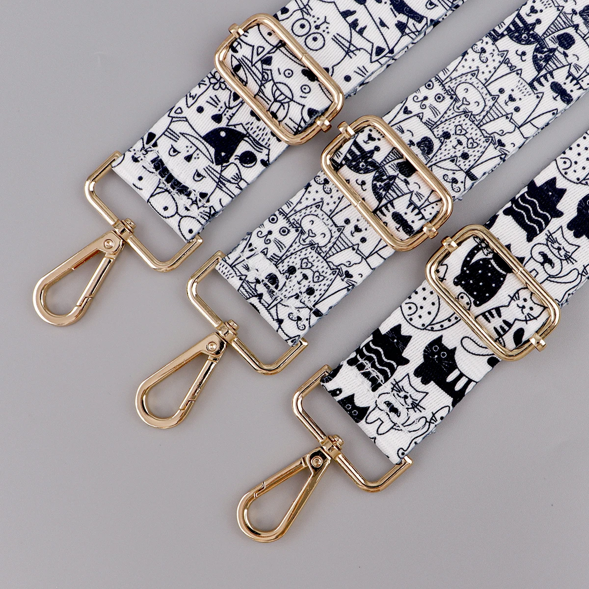 Cartoon Cat Pattern Bag Strap Woman Handbag Straps for Crossbody Messenger Shoulder Bag Accessories Adjustable Belts Straps