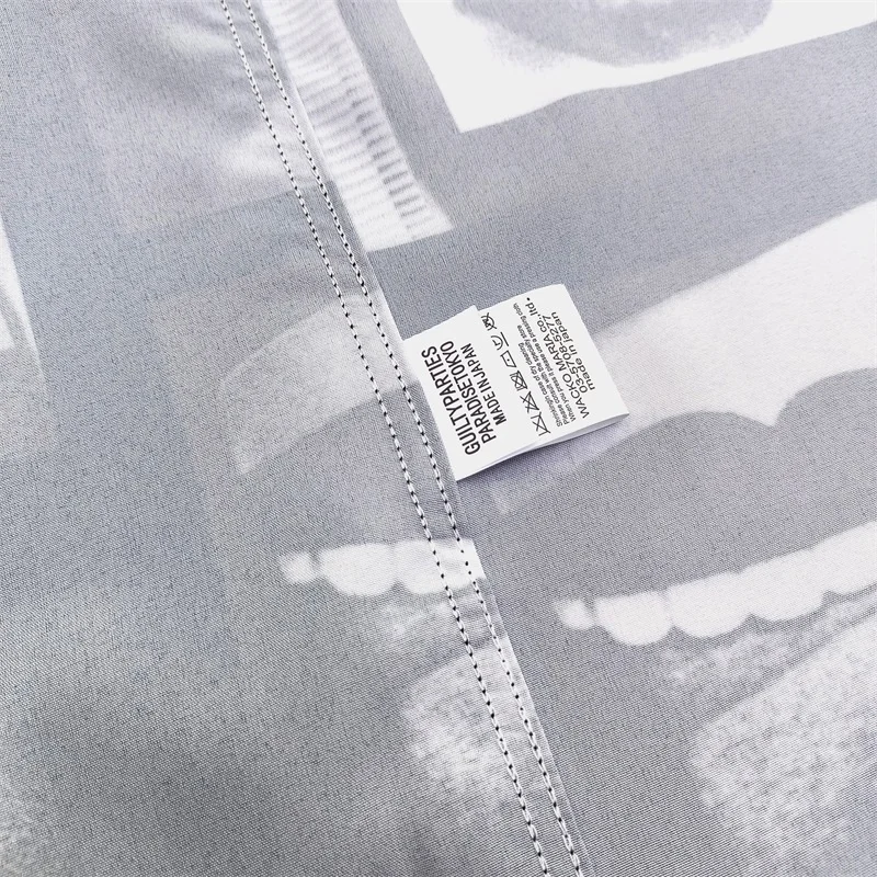 WACKO MARIA Brand Shirt High Quality Lips Couple Hawaiian Hip Hop Mens Womens Flip Neck Short Sleeve Shirt