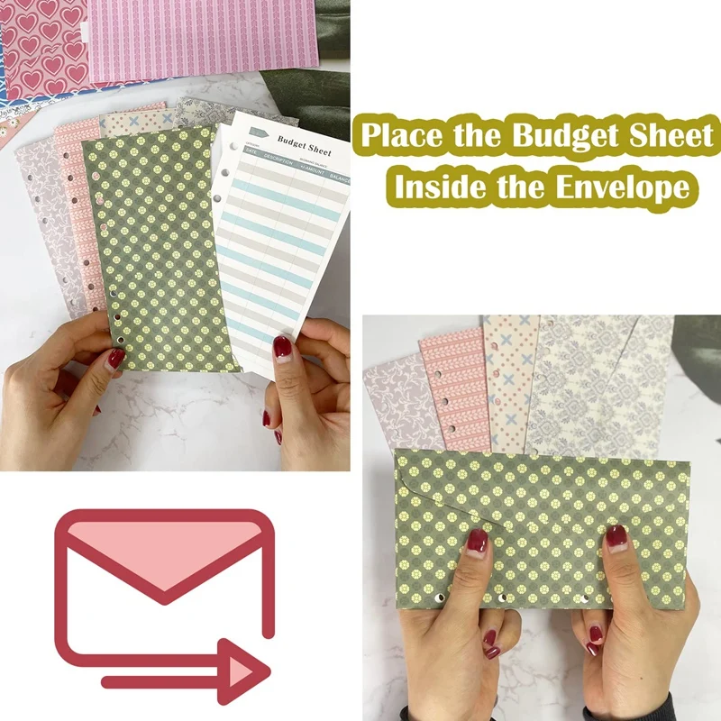Cash Envelope For Budgeting,Budget Envelope For Cash System,12Pcs Budget Sheets And 24Pcs Self-Adhesive Label