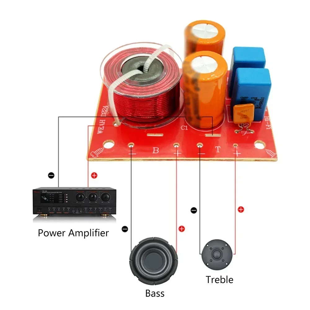 80W Adjustable Multi Speaker Treble Bass Subwoofer Audio Frequency Divider 2 Way Crossover Filters Updated Version