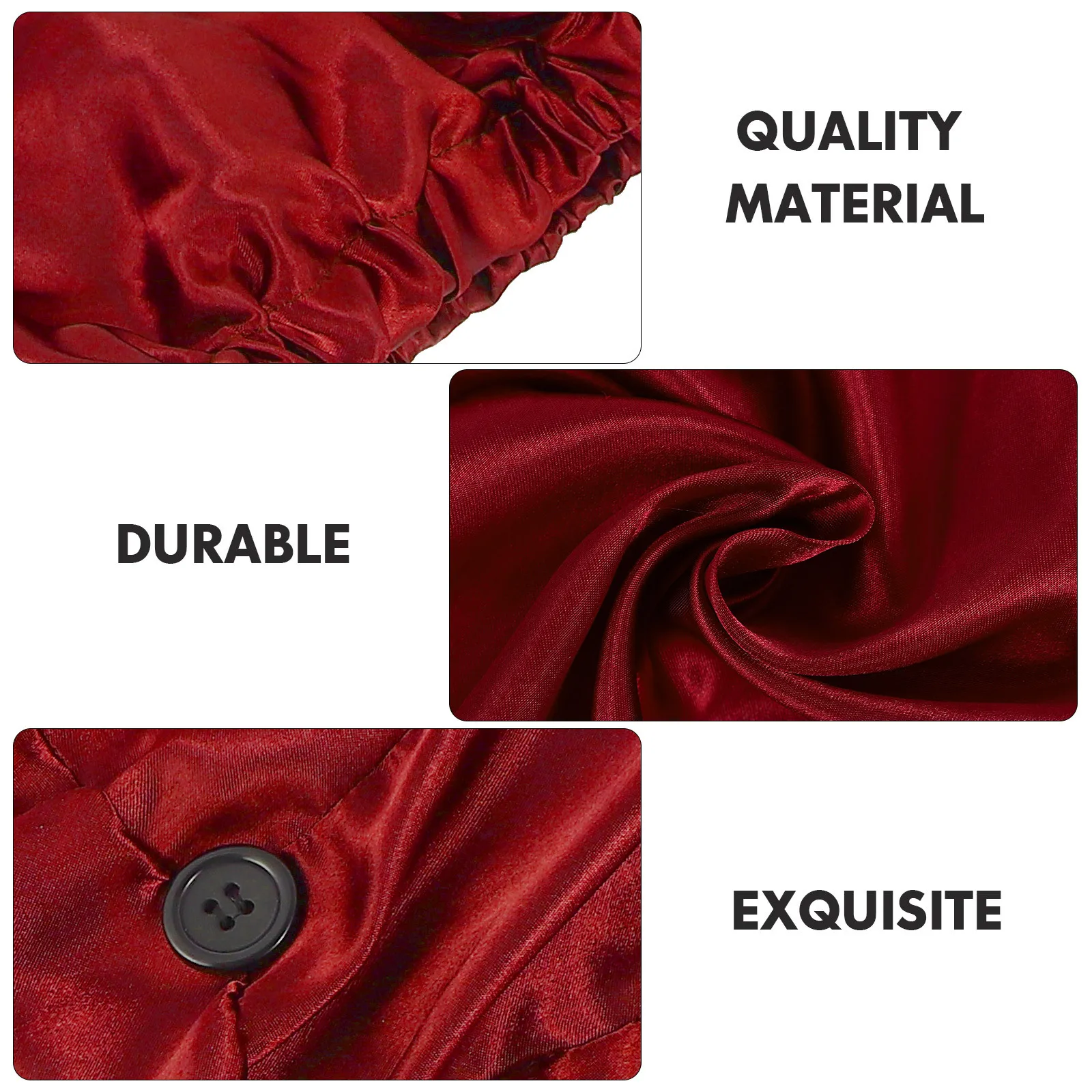 

2Pcs Satin Long Cylinder Buckle Hats Large Sleep Hats Hair Care Bonnets Satin Sleeping Caps