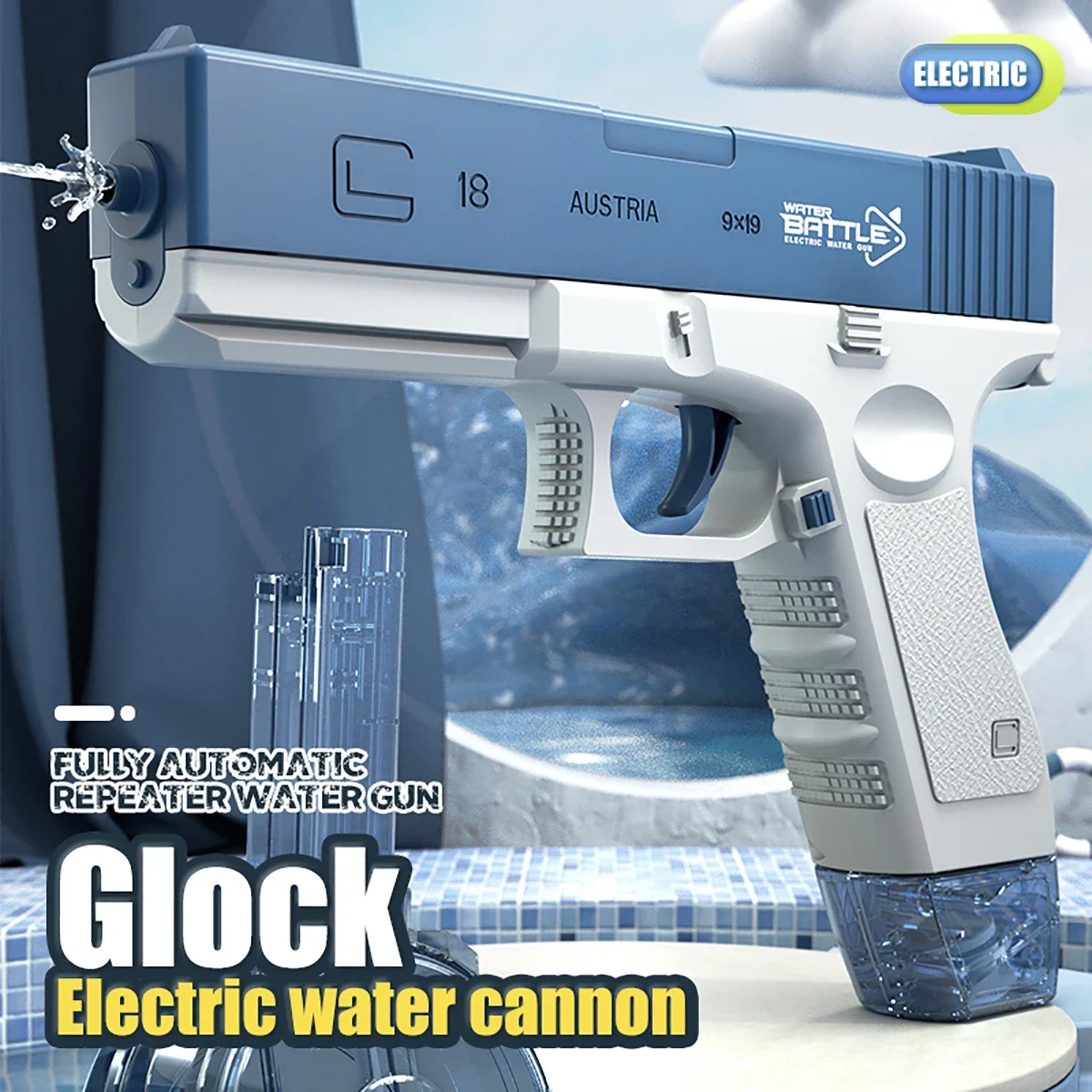 

Water Gun Electric Pistol Shooting Toy Summer Beach Outdoor Entertainment Shooting Game Fun Firing For Children Boys Girls Gift
