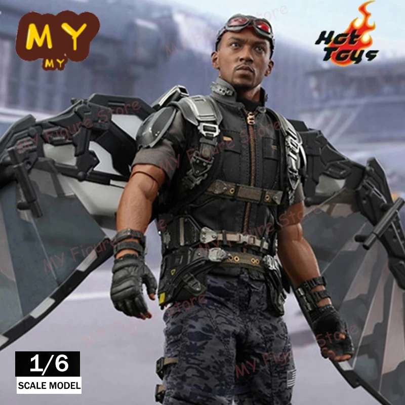 Original Hot Toys Falcon Action Figure 1/6  Captain America：The Winter Soldier Sam Wilson Figurine HT MMS245 Statue Toy Gift