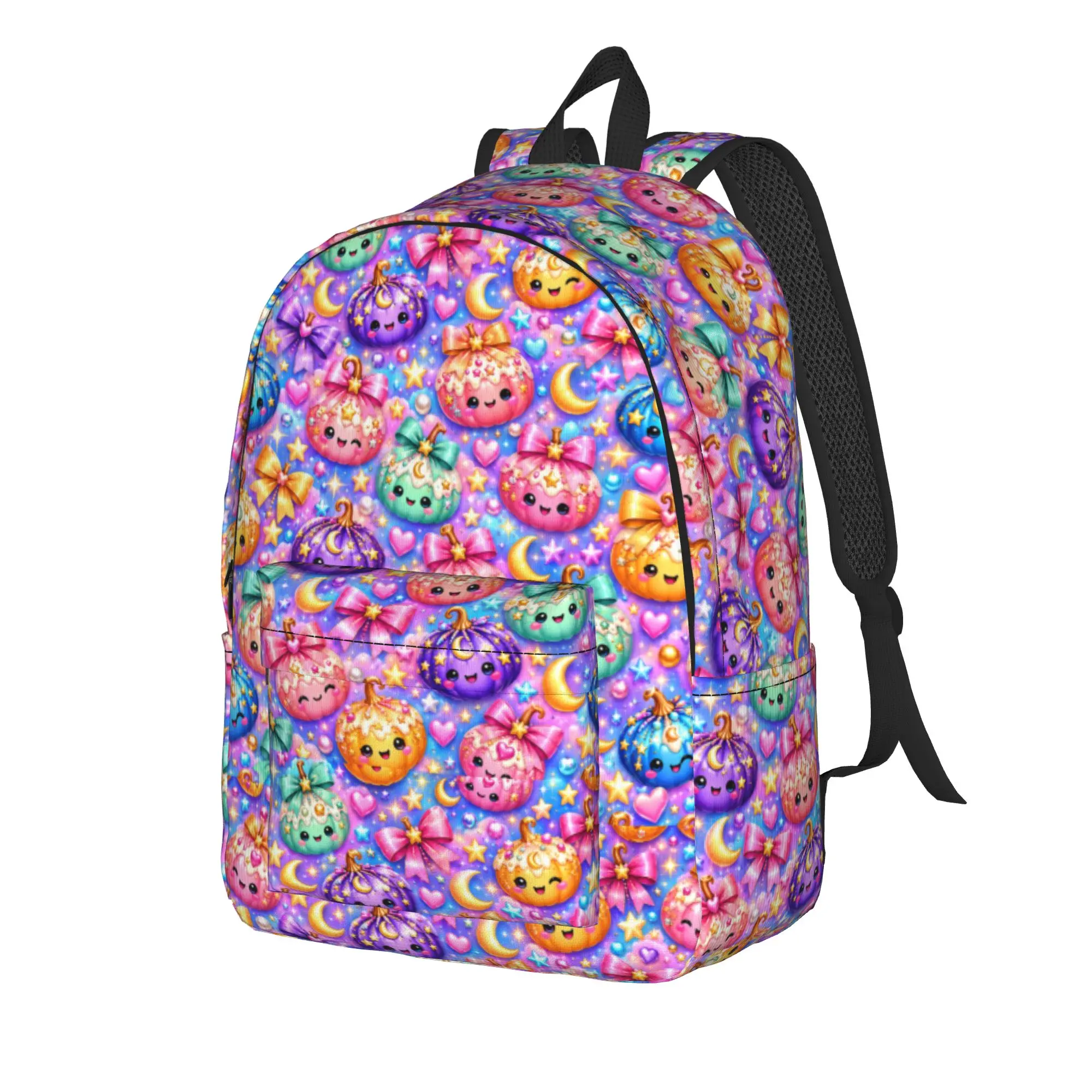 Galaxy Halloween Pumpkin Backpack  Girl Polyester Travel Backpacks Breathable Fun School Bags Rucksack