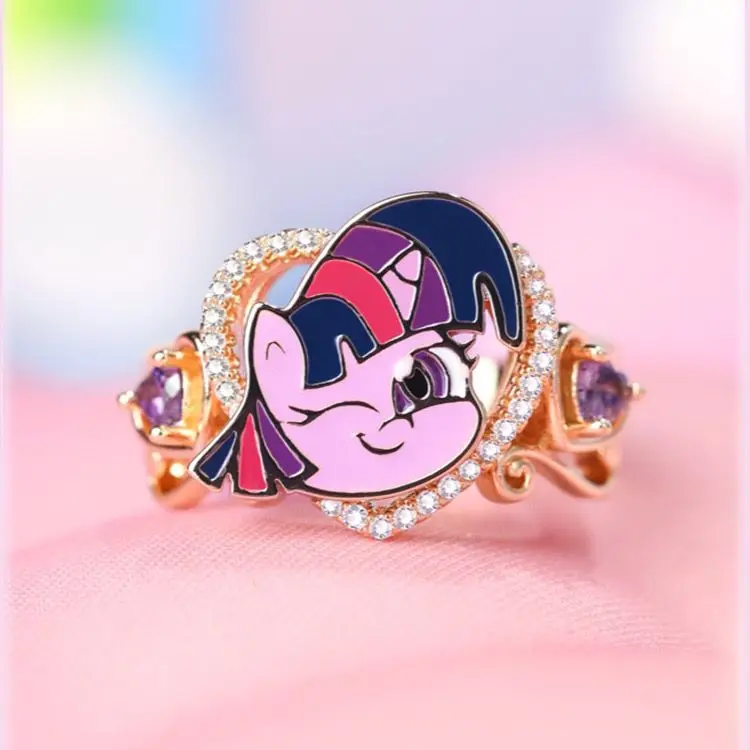 

Miracle My Little Pony Twilight Sparkle & Pinkie Pie Rings Fashion Trend Versatile Accessories Exquisite Gifts Niche