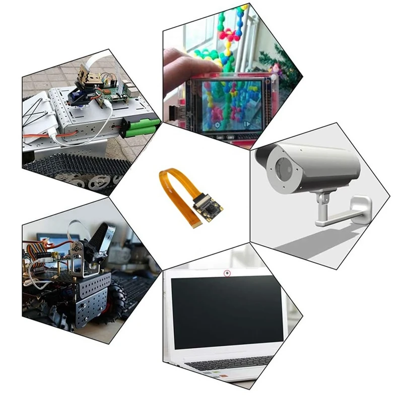 Módulo de cámara de 8MP IMX219 1080P para Raspberry Pi 5, interfaz de MIPI-CSI FOV de 77 °, viene con Cable Flexible Pi5 CSI