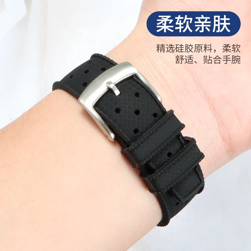 حزام بديل من السيليكون الأصلي لساعة ميدو بايونير أوشن ستار M026 بإطار قوس قزح 21 ملم بحزام مطاطي