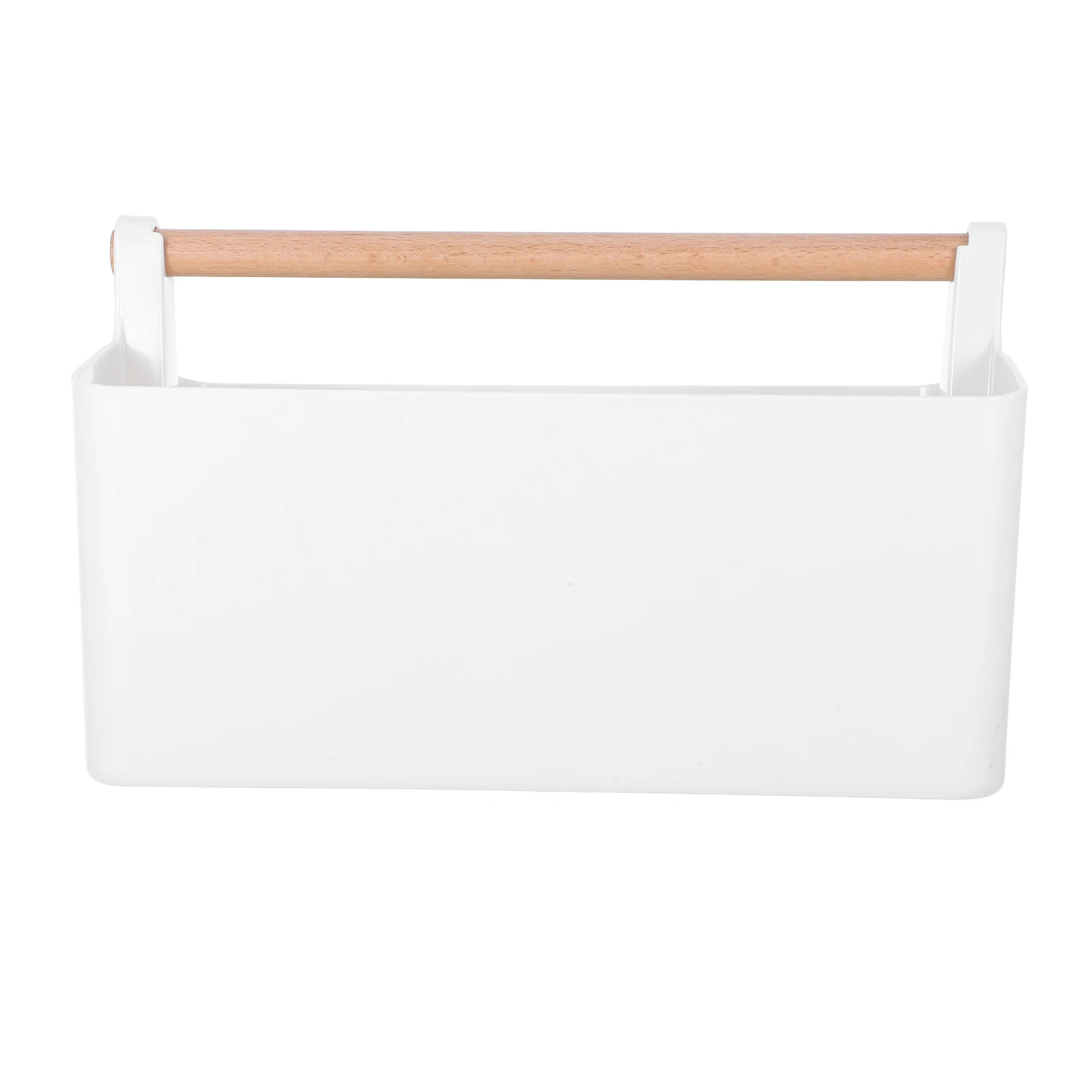 

Portable Basket with Handle Makeup Brushes Caddy Organizer Adjustable Divided Tote Craft Storage Wood Child Art Supplies