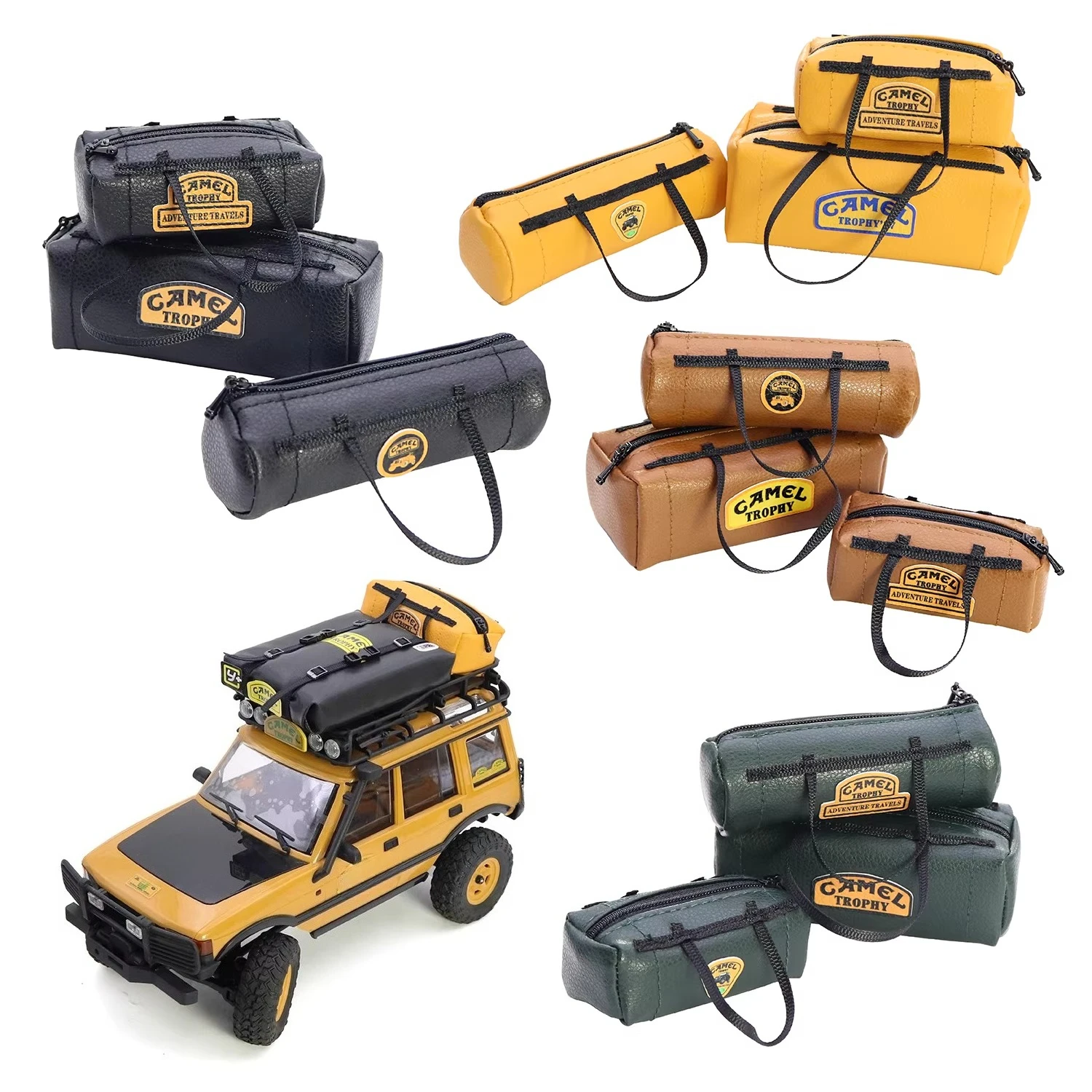 

1/8 1/10 RC Simulated Leather Roof Luggage Bag Decorative Upgrade Part for Axial SCX10 Traxxas TRX4 Capra RC Rock Crawlers