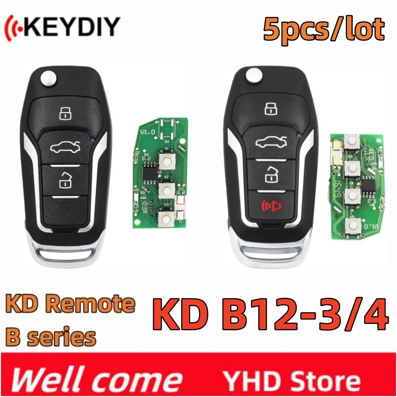 

5pcs Keydiy KD B12 Universal Remote Key 3/4 Buttons Car Key for FO Style KD B Series for KD-x2 KD900 KD Mini Key Programmer