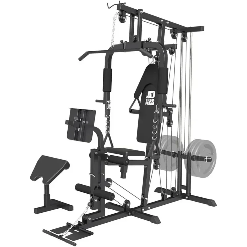 

YY2CHome Workout Station,Multifunctional Home Gym System with Extension,Leg Press,Preacher Curl and Full Body Exercise Acce