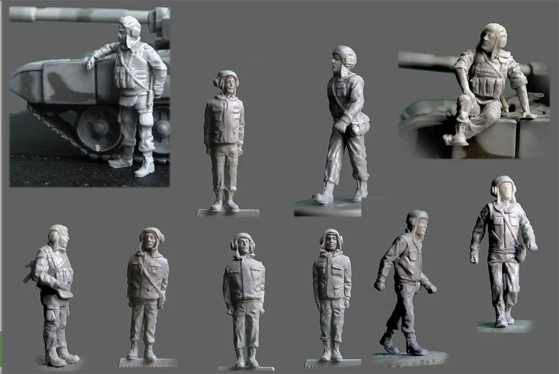 

1/72 Scale Resin Figure Model Building Kits Russian Tank Crews Fantasy Military Miniature Toy Diorama Unassambled & Unpainted