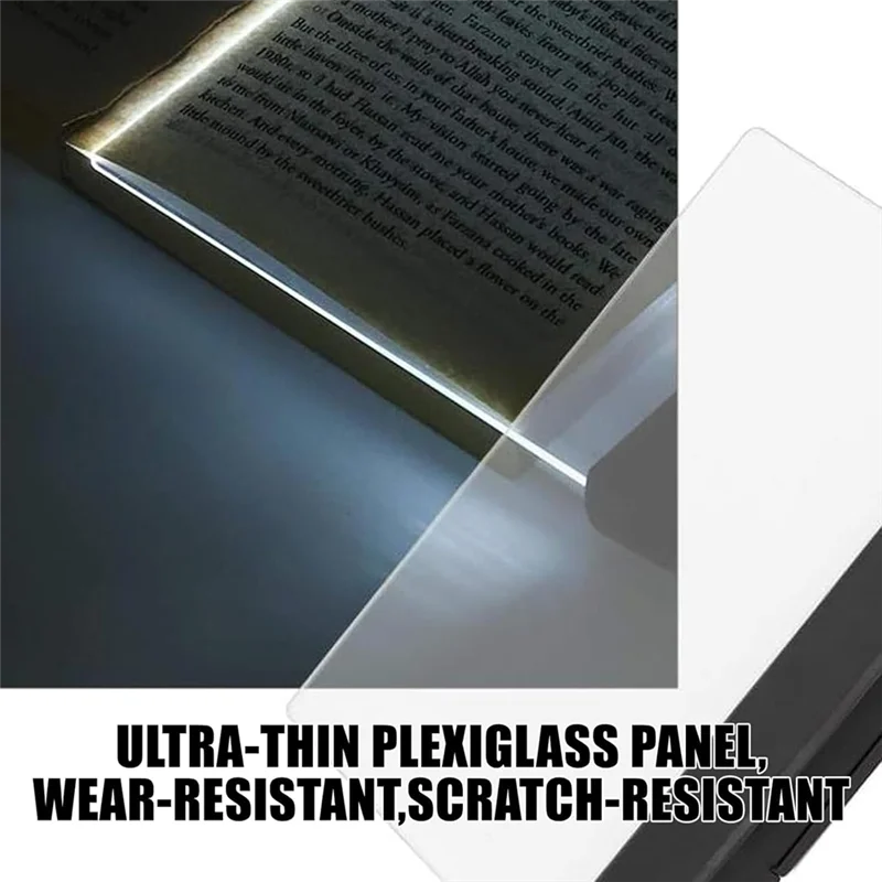 -ESTR مصباح قراءة للرؤية الليلية LED متعدد الوظائف، ضوء صفحة الكتاب الشفاف في الليل، ضوء كتاب مسطح، أضواء الكتب