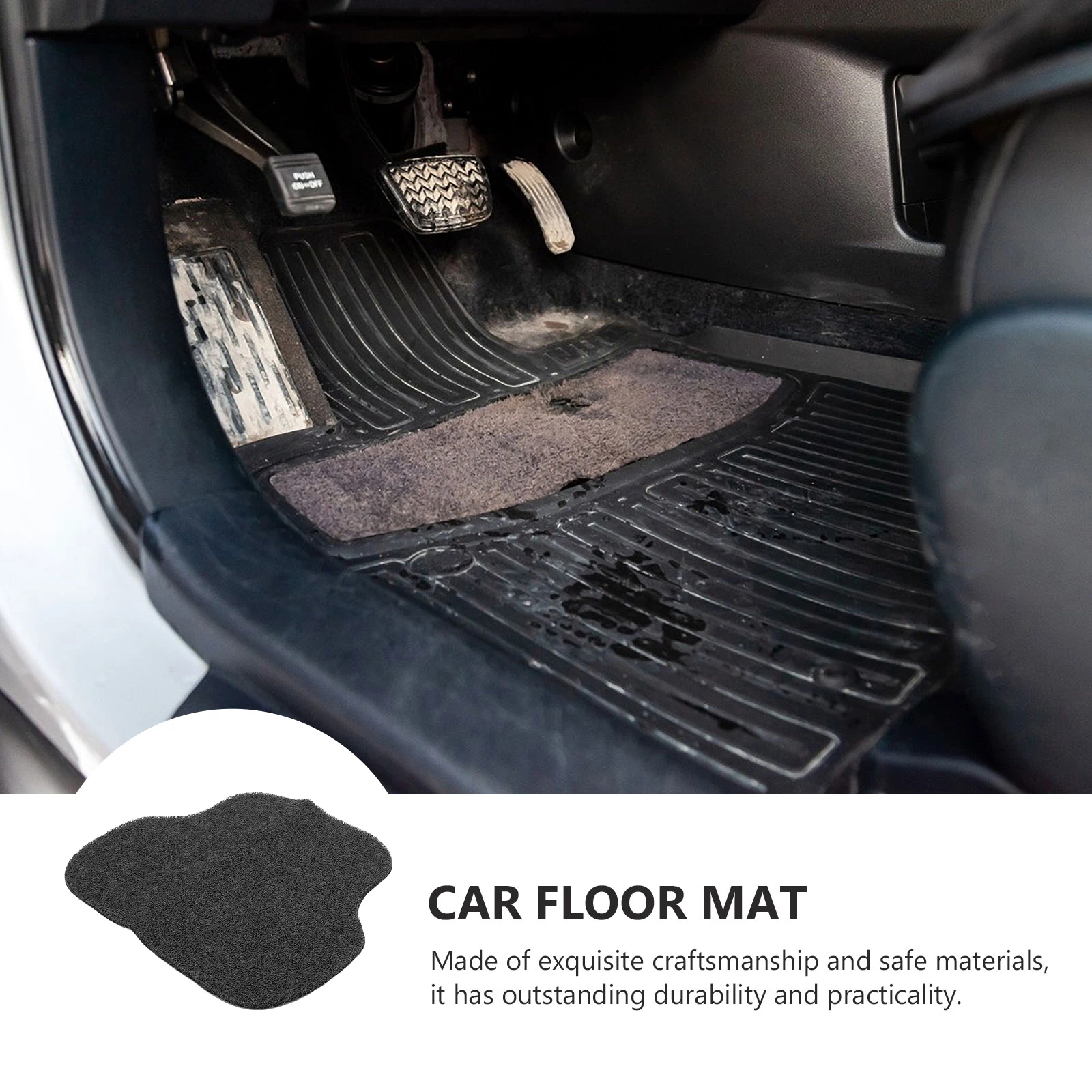 

PVC Anti-Slip Car Floor Mats Black Nail Bottom Non-Slip Easy Clean Universal Auto Foot Pads Vehicle Accessories Protect Dirt