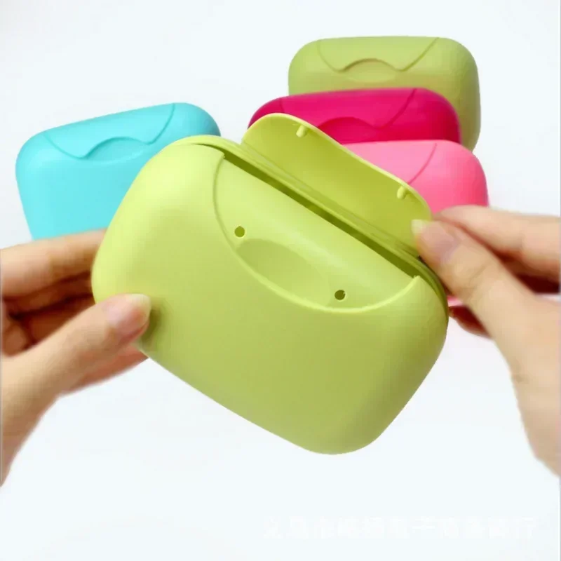 Portable Travel Soap Box Container Bathroom Acc Home Plastic Soap-Boxes with Cover Small/big Sizes Candy Color Soaps Dish Holder