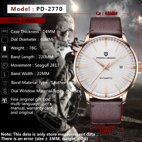 Imagen 2 del producto Nuevo Reloj PAGANI DESIGN para Hombre, Reloj Mecánico Automático de Acero Inoxidable, Deportivo, de Lujo, Resistente al Agua