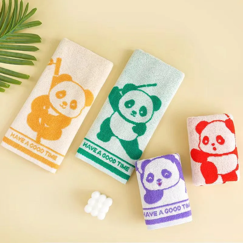 1Pc 25x50cm Cotton Cartoon Kung Fu Panda Absorbent Soft Children Hand Towel Washcloth Chinese New Year Gift