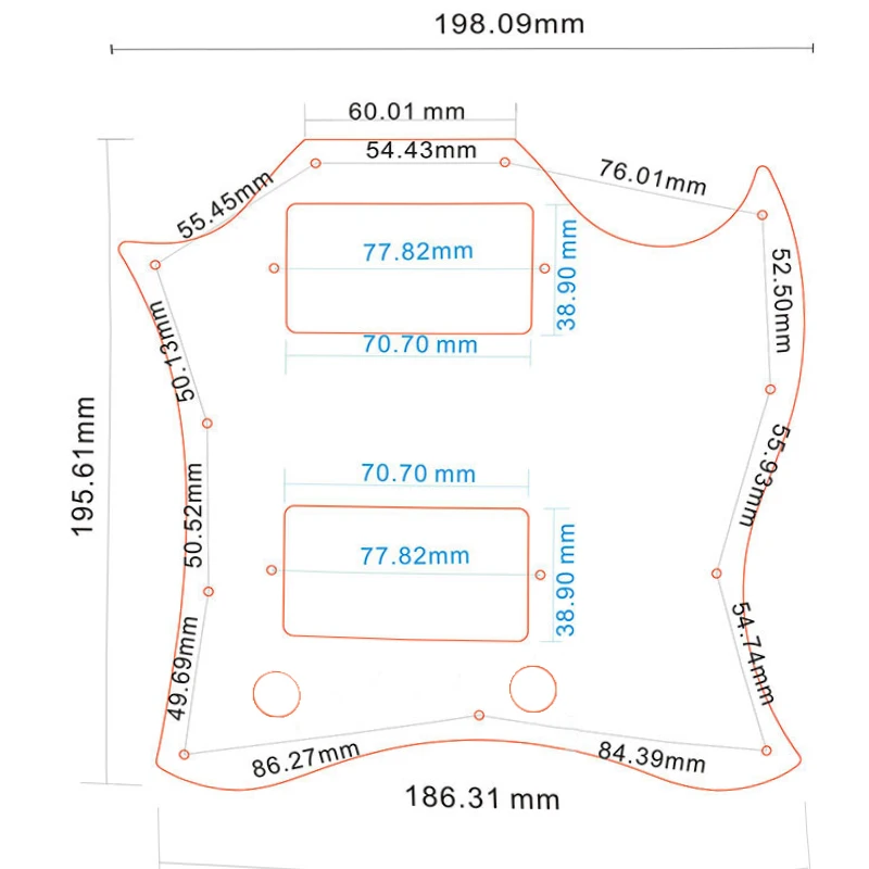 Fei Man - Pickguard For Guitar, Standard SG, Full Face Scratch Plate, Route PAF, Humbuckers, Best Protection For Guitarra