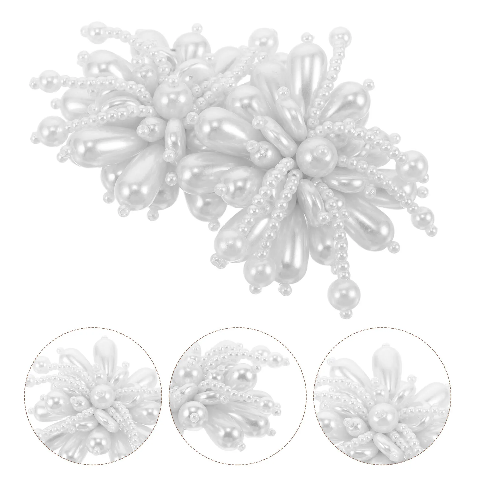 

2 Pcs Pearl Shoe Flower Floral Charms Elegant Buckle Detachable Clips Bridal Wedding Shoes Decoration Accessories