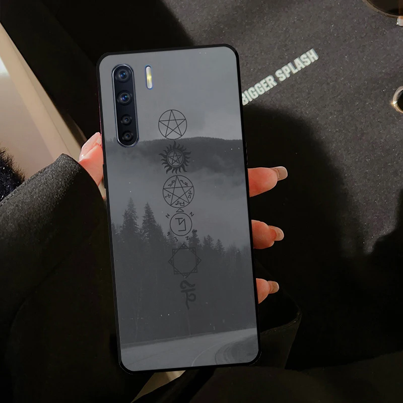 Supernatural Symbol Cover For OPPO A74 A54 A94 A78 A98 A16 A76 A96 A15 A17 A77 A52 A72 A5 A9 A53 A54s A57s Case