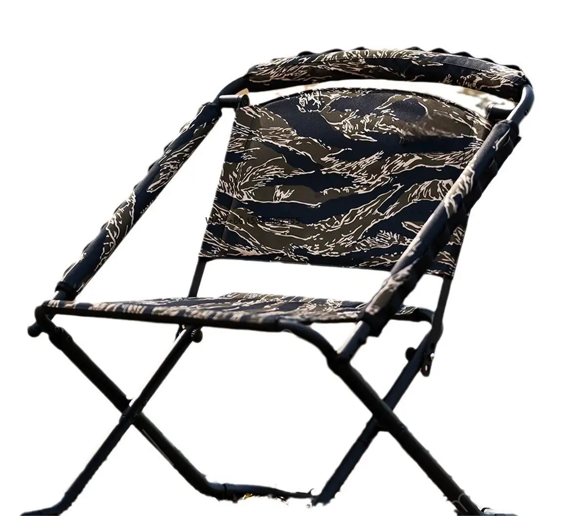 

Outdoor Camping Chair With Adjustable Height, Curved Leisure Fishing Backrest Chair, Camping Folding Chair, AB Double-sided Chai