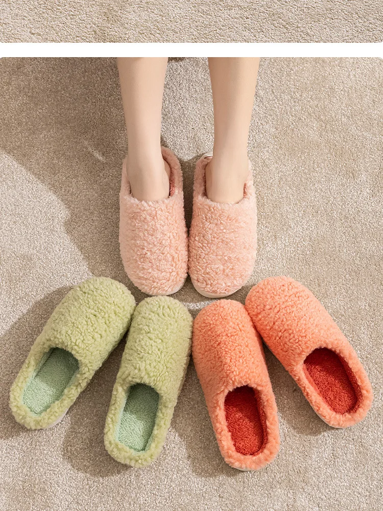 شباشب نسائية شباشب قطنية للجنسين موضة شتوية دافئة شباشب منزلية أحذية كاجوال للمنزل #4