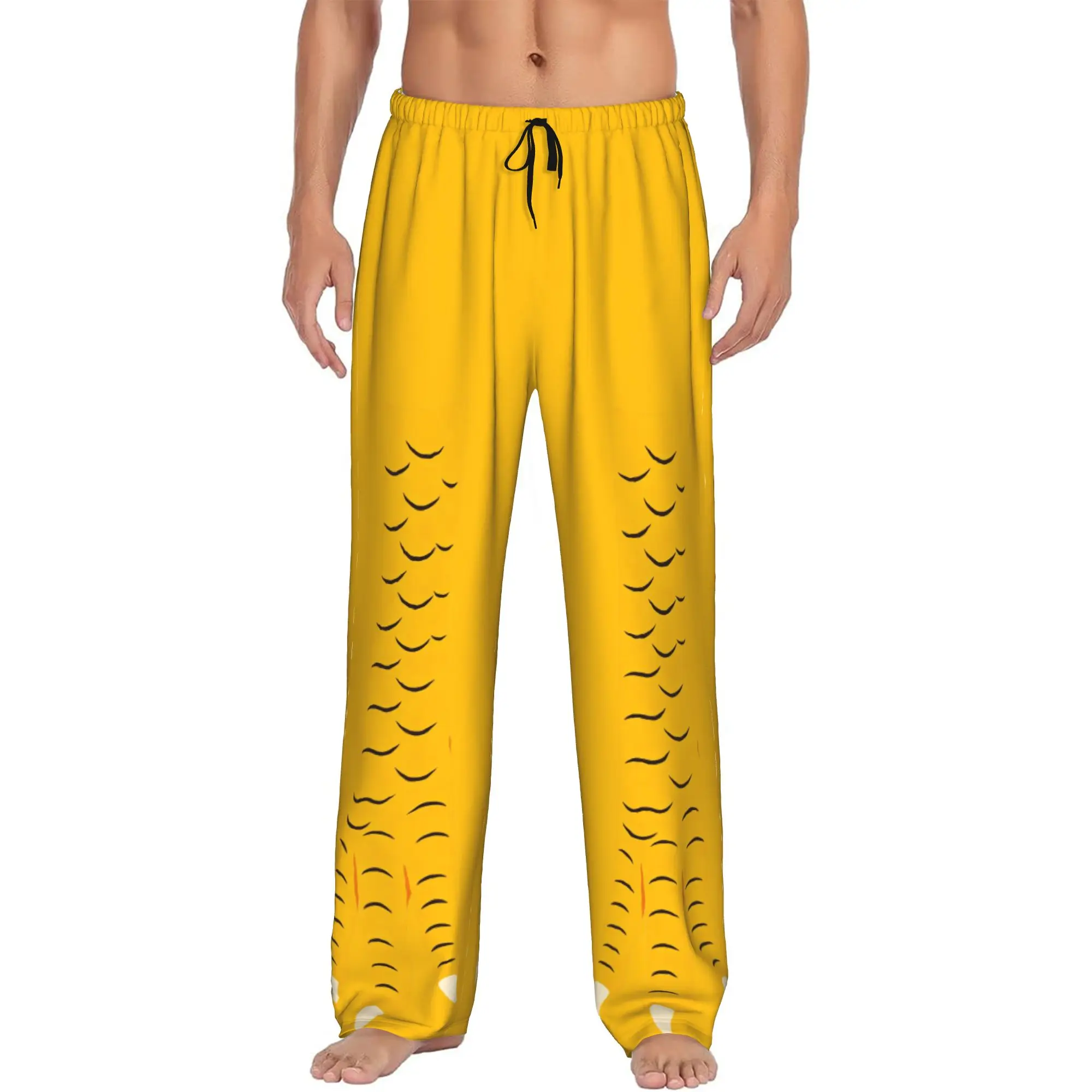 Custom Funny Chicken Feet Pajama Pants Sleepwear Men Elastic Waistband  Sleep Lounge Bottoms with Pockets