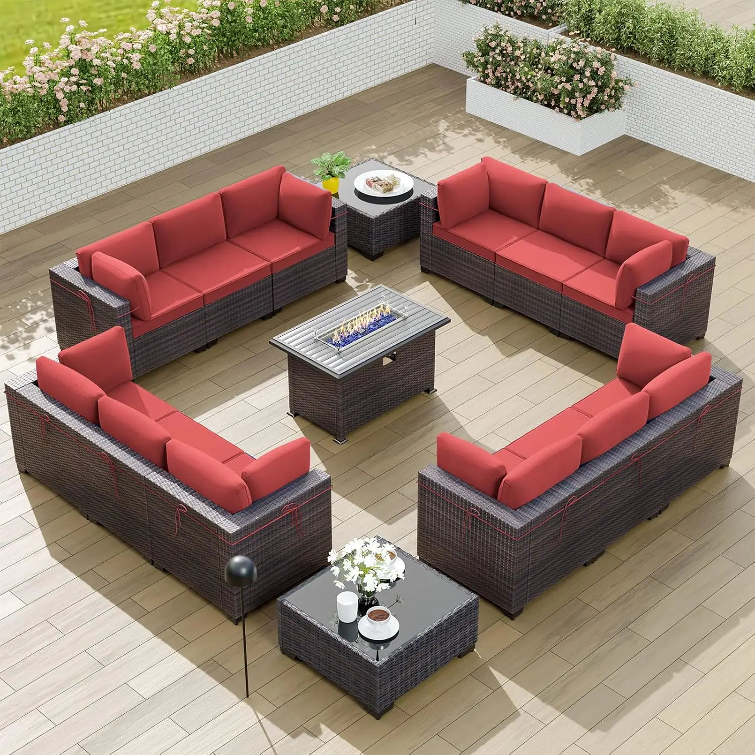 15PCS Outdoor Patio Furniture Set with 43