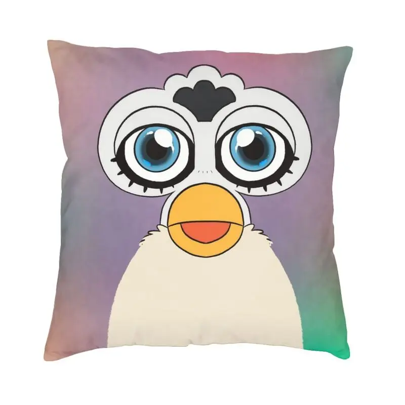 Furbys Face Pillow Case 40x40cm for Sofa Cartoon Animal Robot Modern Cushion Cover Car Pillowcase