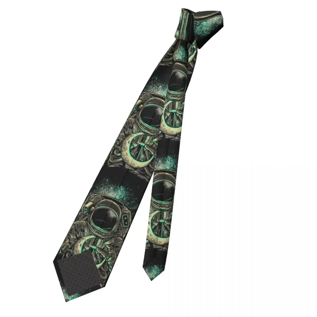 Moon Unisex Necktie Casual Polyester 8 cm Wide Space Stars Galaxy Spaceman Astronaut Neck Ties for Men Shirt Accessories Cravat