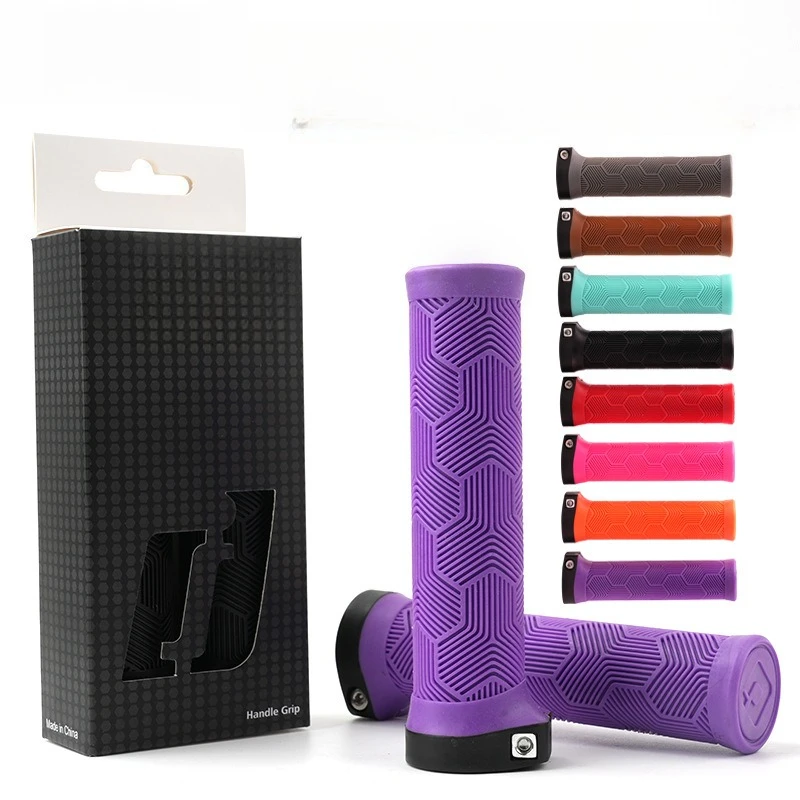 

Mountain bike grip, lock non-slip shock-absorbing riding rubber grips