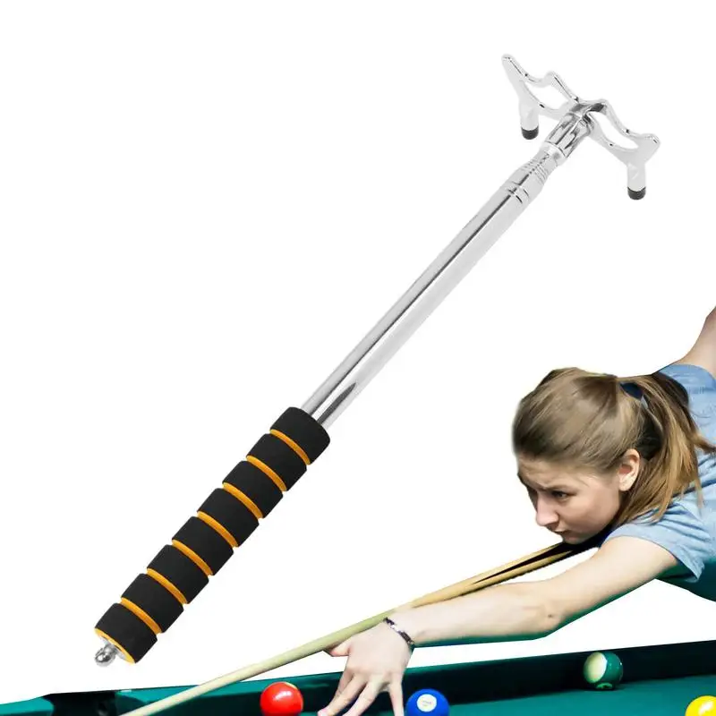 Pool Bridge Sticks For Adults Retractable Billiards Cue Rest Stainless Anti-Slip Pool Board Pole Supporter Removable Bridge Head