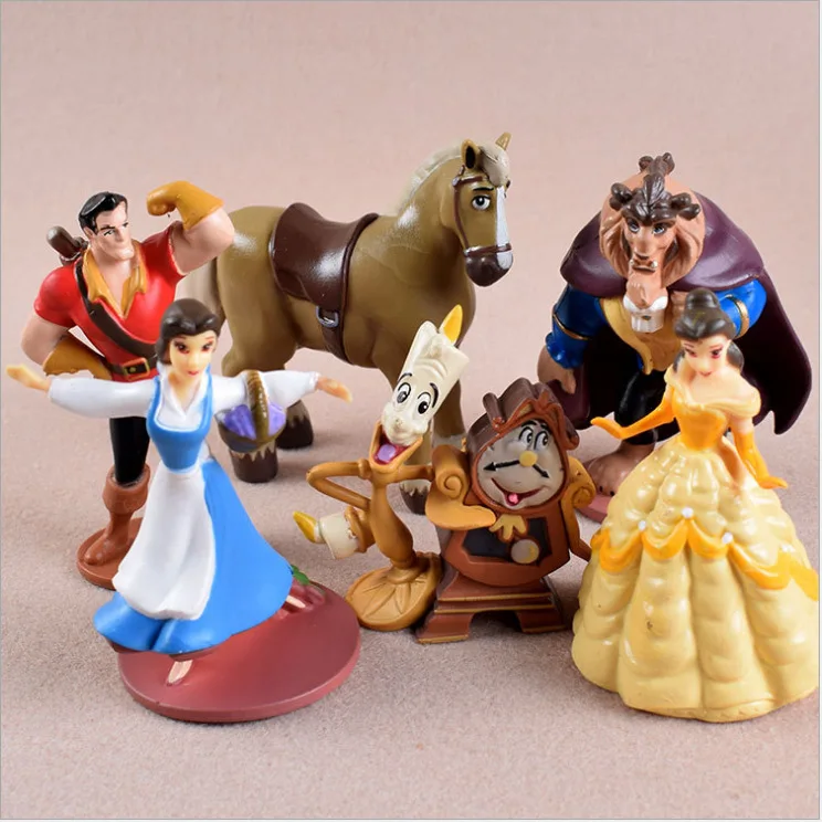 6Pcs/Set Disney Movie Anime Beauty And The Beast Cartoon Model Action Figure Mini Decoration Collection Figurine Toys Gift